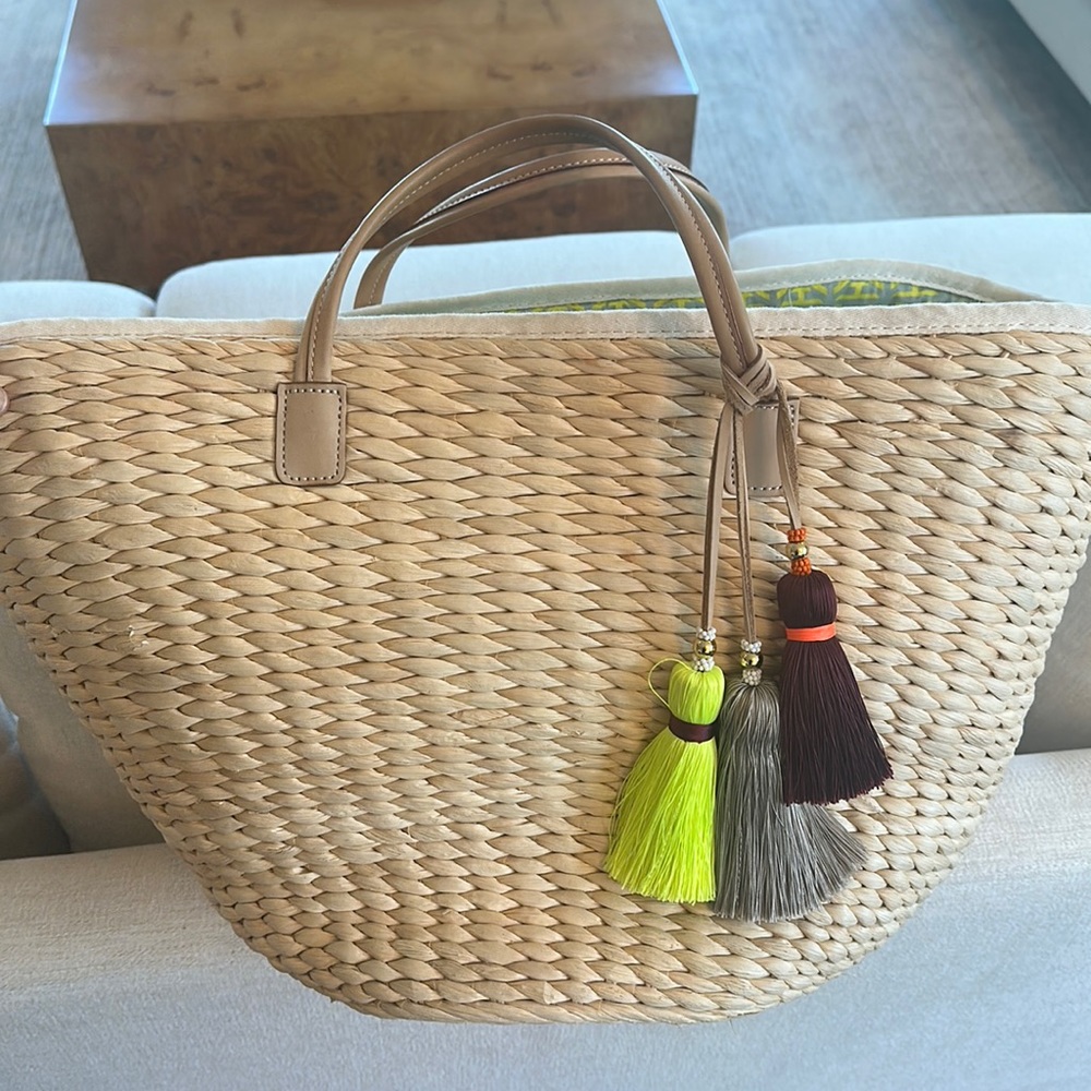 India Hicks Riviera Straw Beach Tote